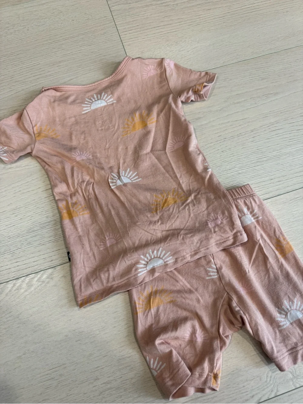 Kyte BABY Pink & Gold Sun Short Sleeve Pajama Set | 2T